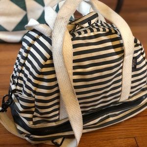 Kate Spade SATURDAY b&w striped weekender bag
